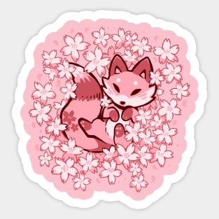 Cherry Blossom Fox Sticker